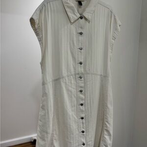 Universal Thread Cream Sleeveless Button-Front Dress